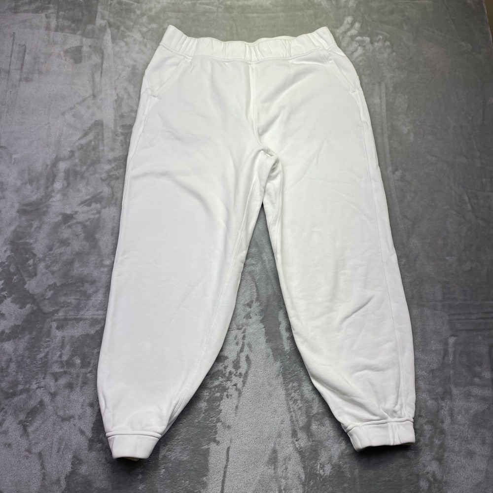 Lululemon Relaxed High-Rise Jogger White Cotton Blend‎ Sweatpants Sz 10 W5DP9S